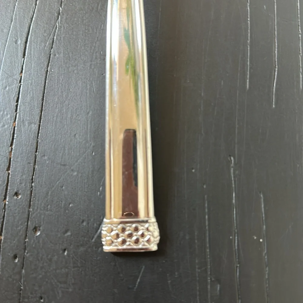 Waterford Padova Silver Stainless Steel Pierced Serving Spoon Utensil